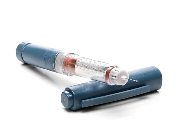 A diabetic insulin pen ready for use.