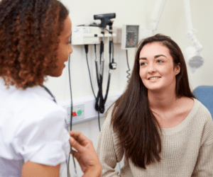Doctor having a conversation with a patient 
