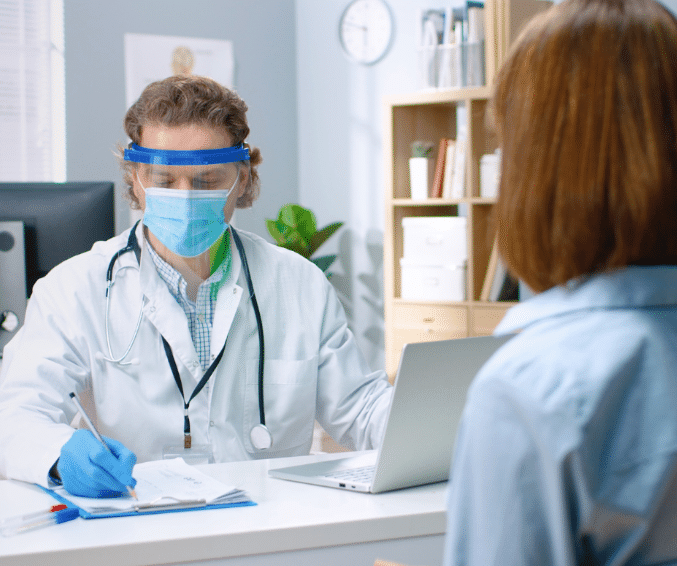 Doctor prescribing Aggrenox to a patient