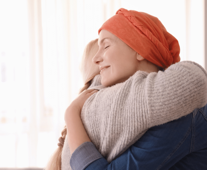 Cancer patient hugs 