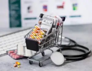Small Cart with Safely Buy Medicine Online