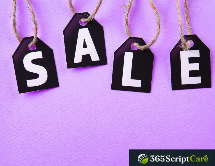sale word with purple background