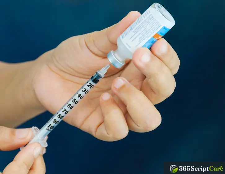 patient preparing insulin injection
